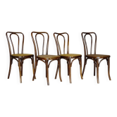 4 chaises bistrot Thonet Mundus N°A 48 cannées 1930