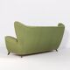 Canapé à oreilles en tissu vert par Paolo Buffa, Italie années 1950