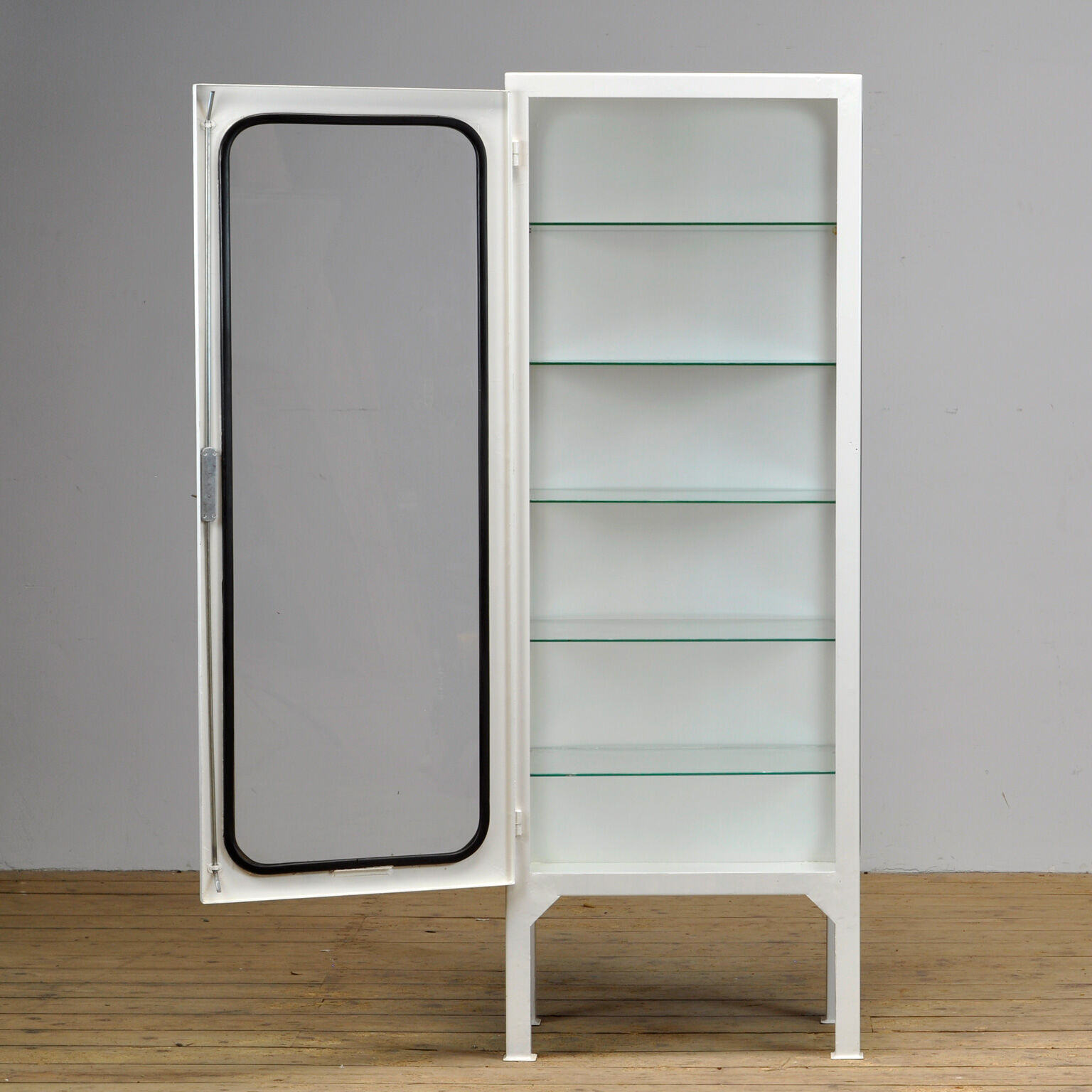 Vintage Medical Cabinet With Five Glass Shelves, 1970s