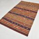 Tapis Kilim en laine tissé main, 5x8, bleu et rouge, 143x230 cm