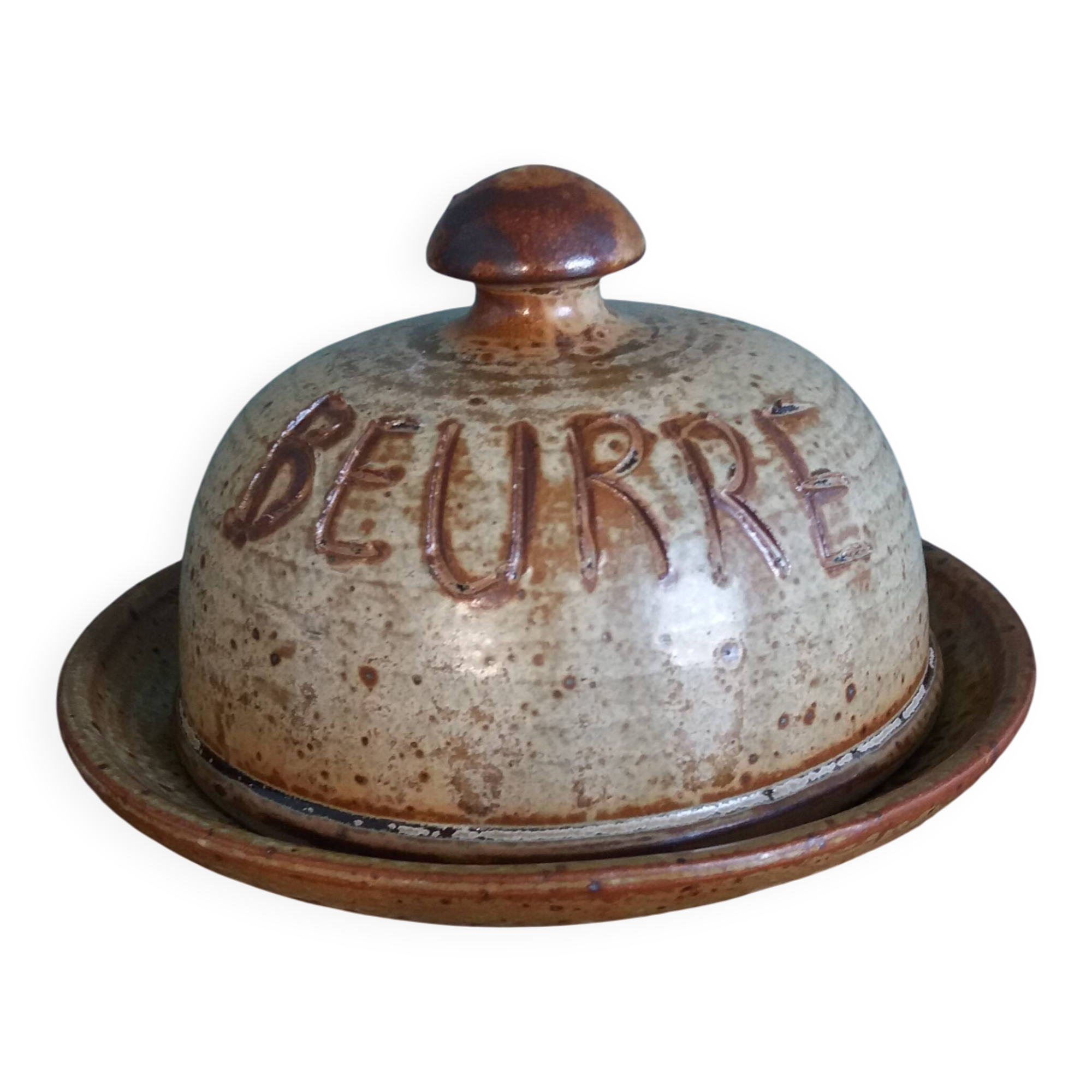 Jean-Pierre Prud’homme stoneware butter dish from Puisaye