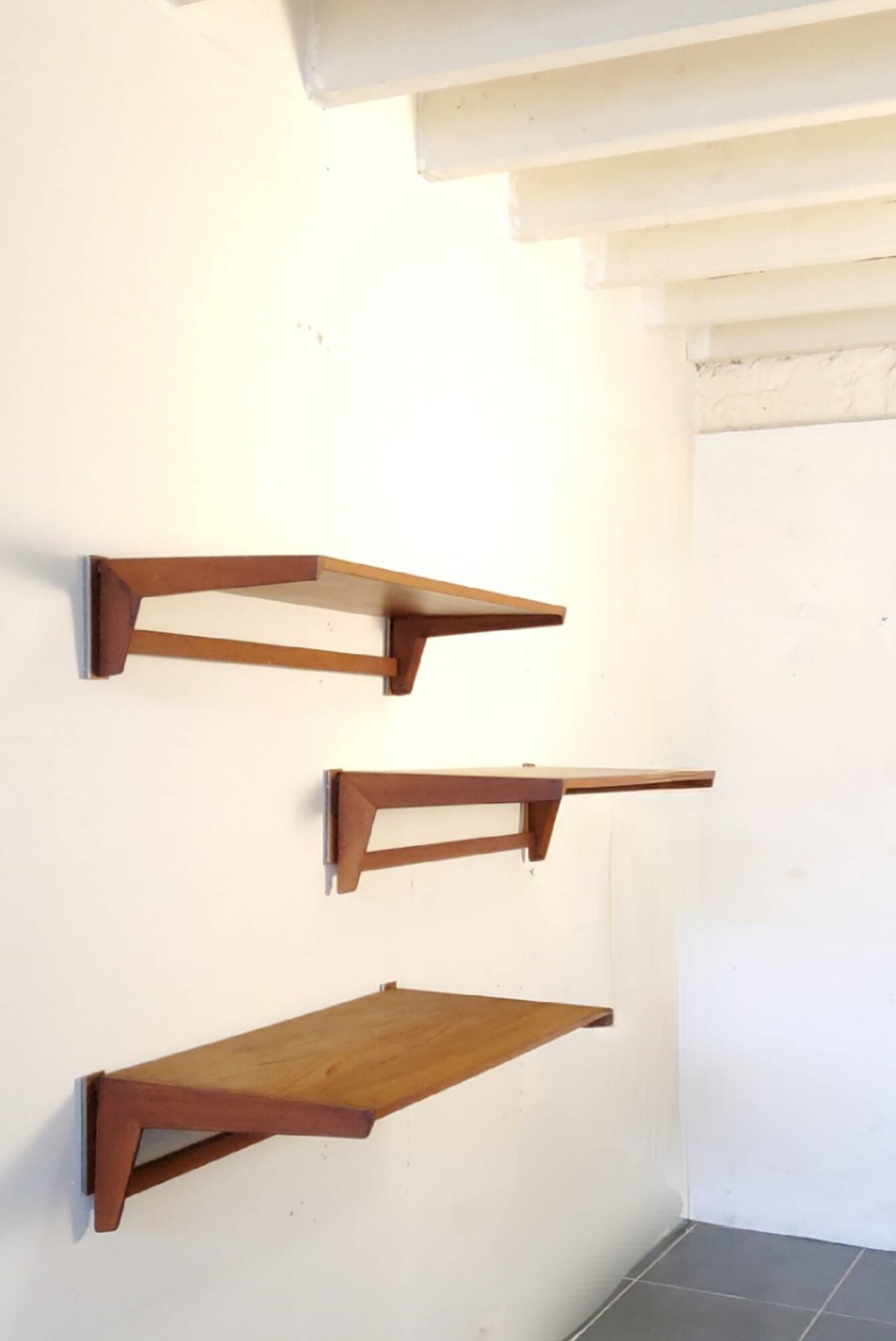 Floating wall shelves by Kai Kristiansen, Denmark, 1960s