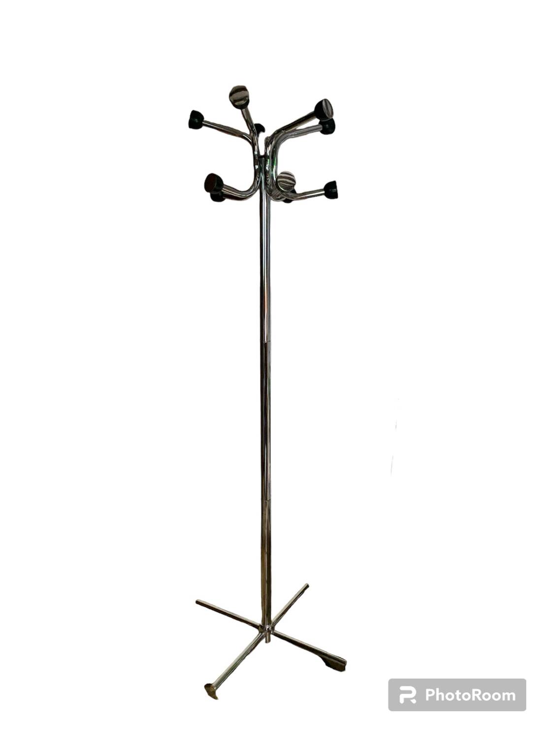 Parrot coat rack on chrome stand