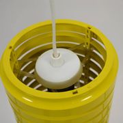 Pop Art Yellow Louvered Cylinder Pendant Lamp, Scandinavia, circa 1970