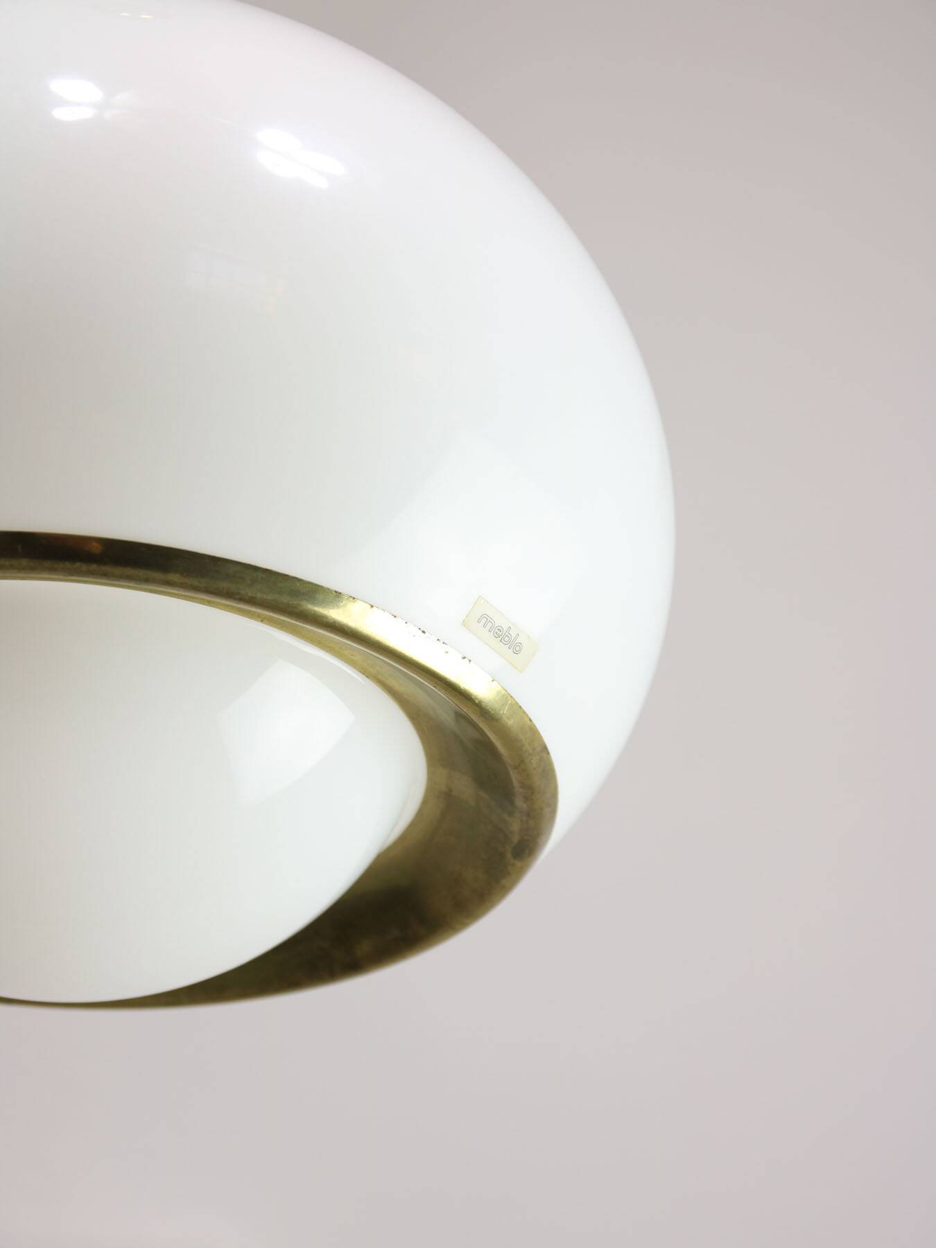 Rare White & Golden Bud Lamp by Luigi Massoni for Guzzini, 1960s