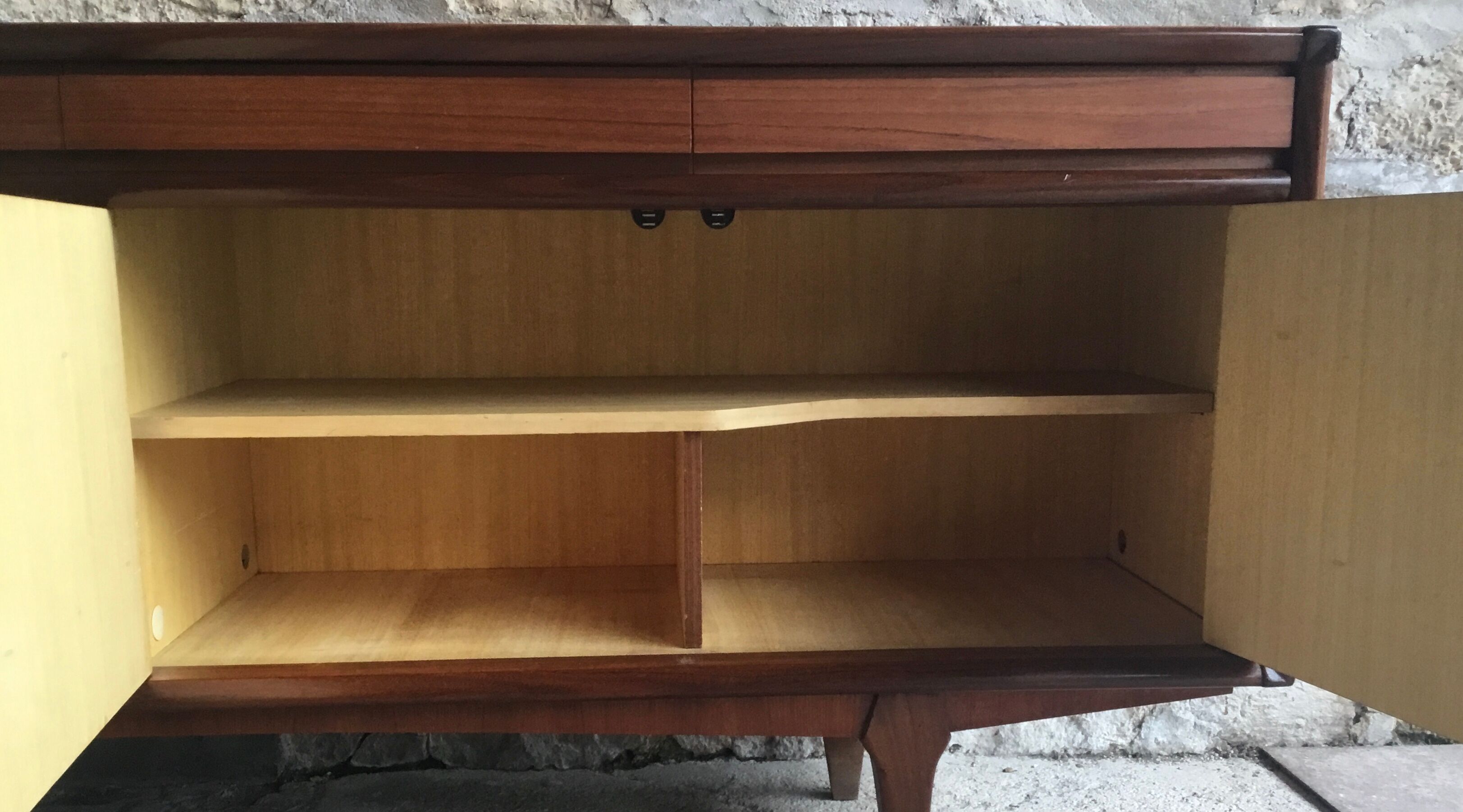 Scandinavian teak sideboard 220 cm - 1960