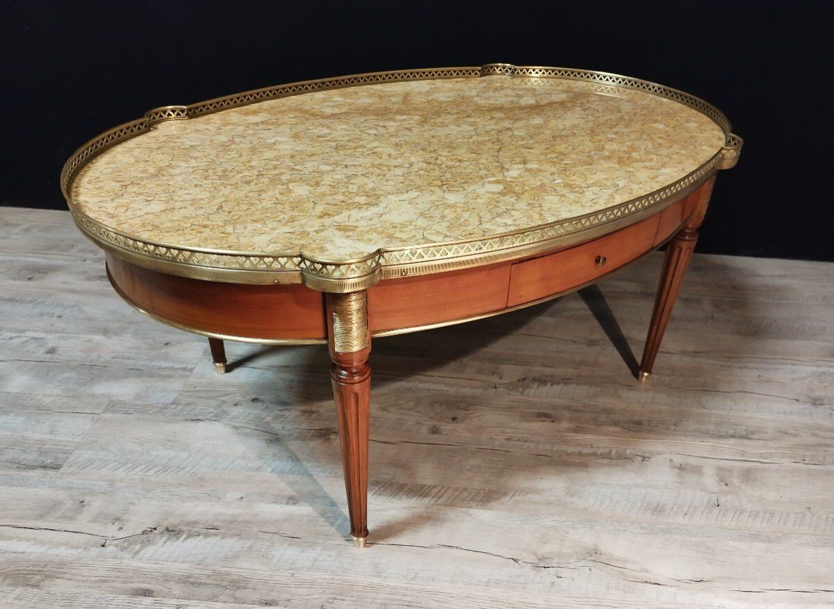 Table basse bouillotte style Louis XVI