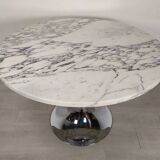 Marble chrome tulip table