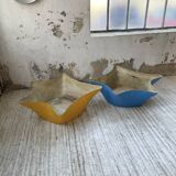 Set of 2 free-form fiberglass planters