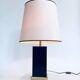 Hollywood Regency Style Black & Gold Square Table Lamp, 1970s