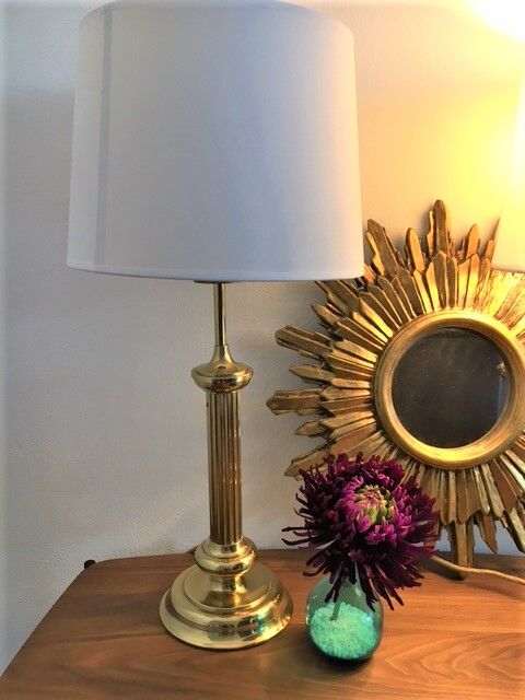 Pair of Art Deco brass lamps, Germany 1960