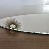 Very large oval beveled mirror, to put down, art deco, 40s 50s