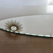 Very large oval beveled mirror, to put down, art deco, 40s 50s