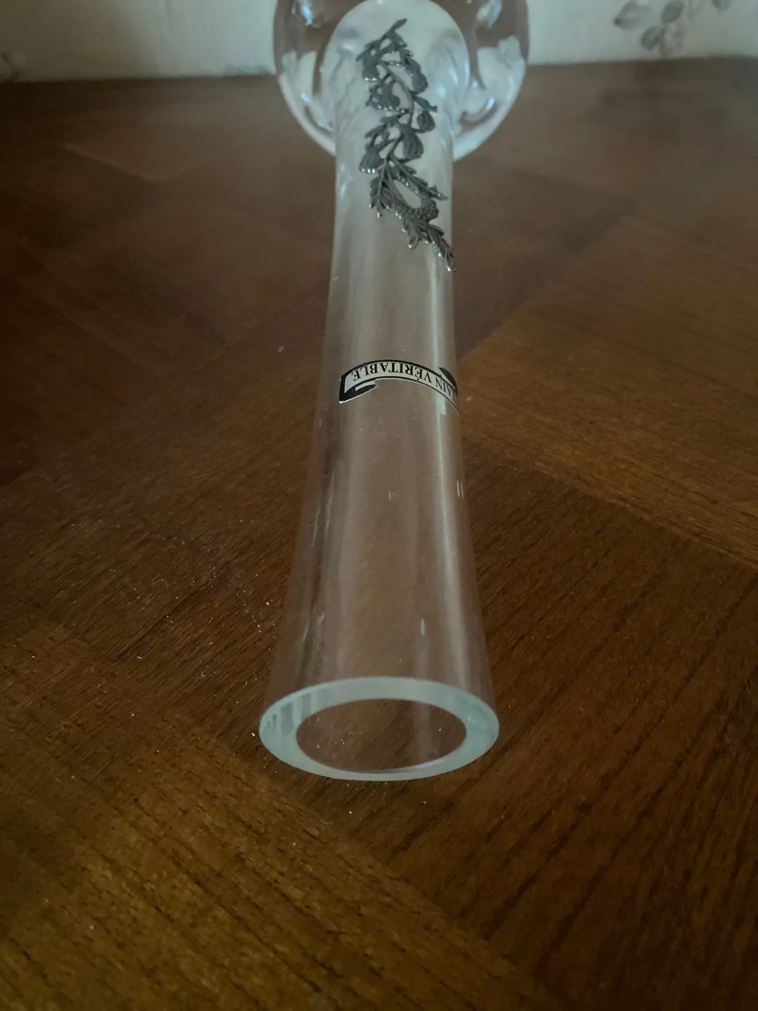 Single flower vase decorated in pewter