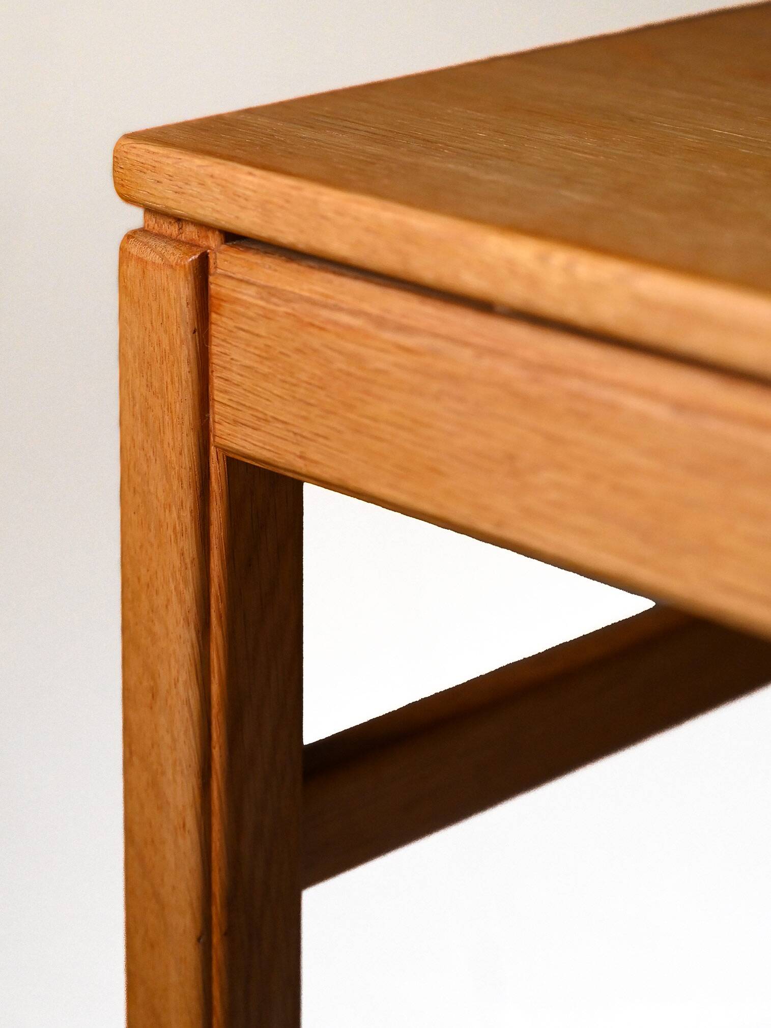 Scandinavian oak bench with drawer