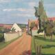 HST painting "Village of Jouy sur Eure" by Léon Gaudeaux (1893 / 1947)