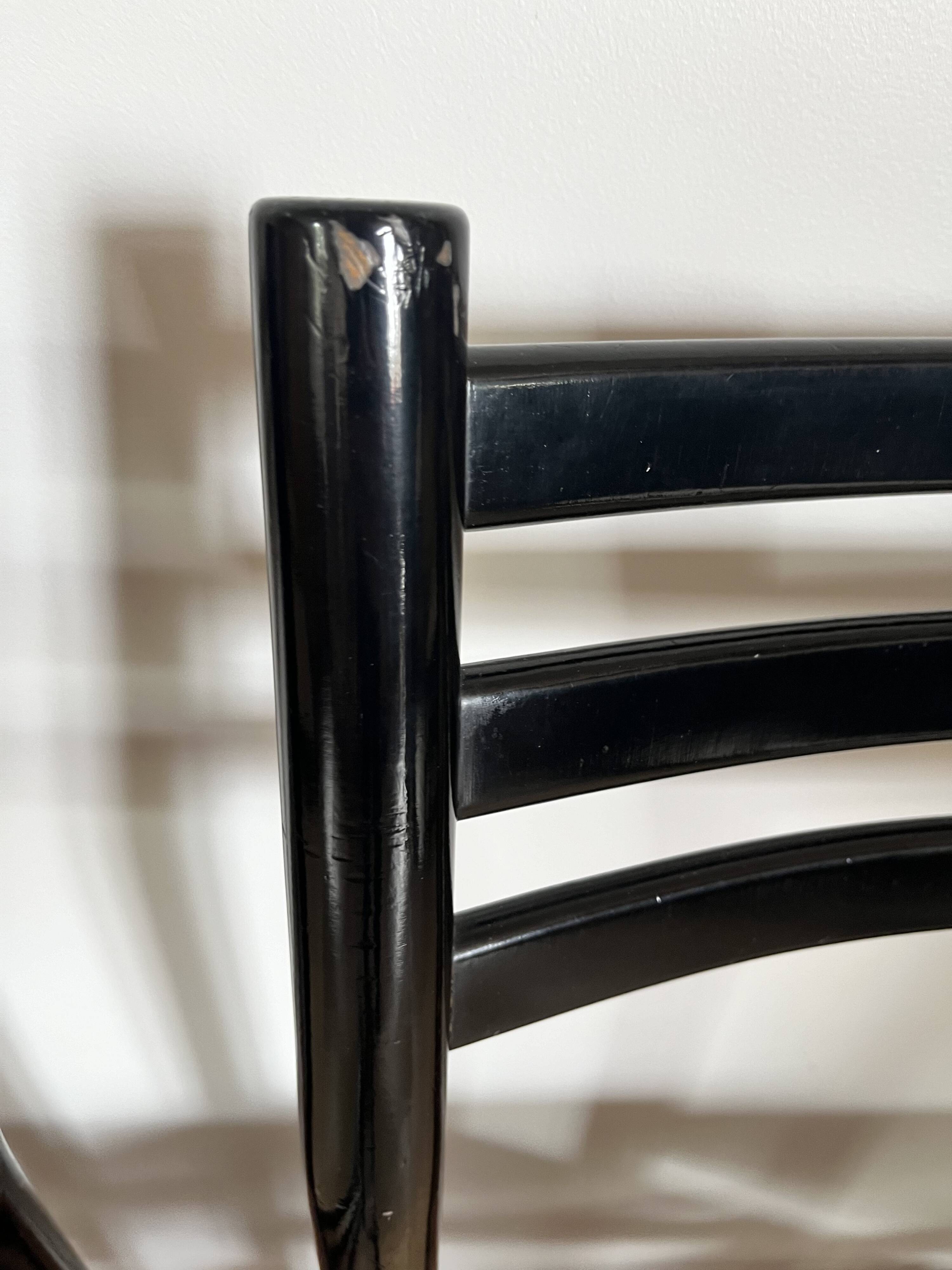 Set of 4 Italian black chairs 1970s