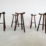 Mid century brutalist bar stools set of 5, 1960s