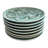 Assiettes à huître en faïence Niderviller