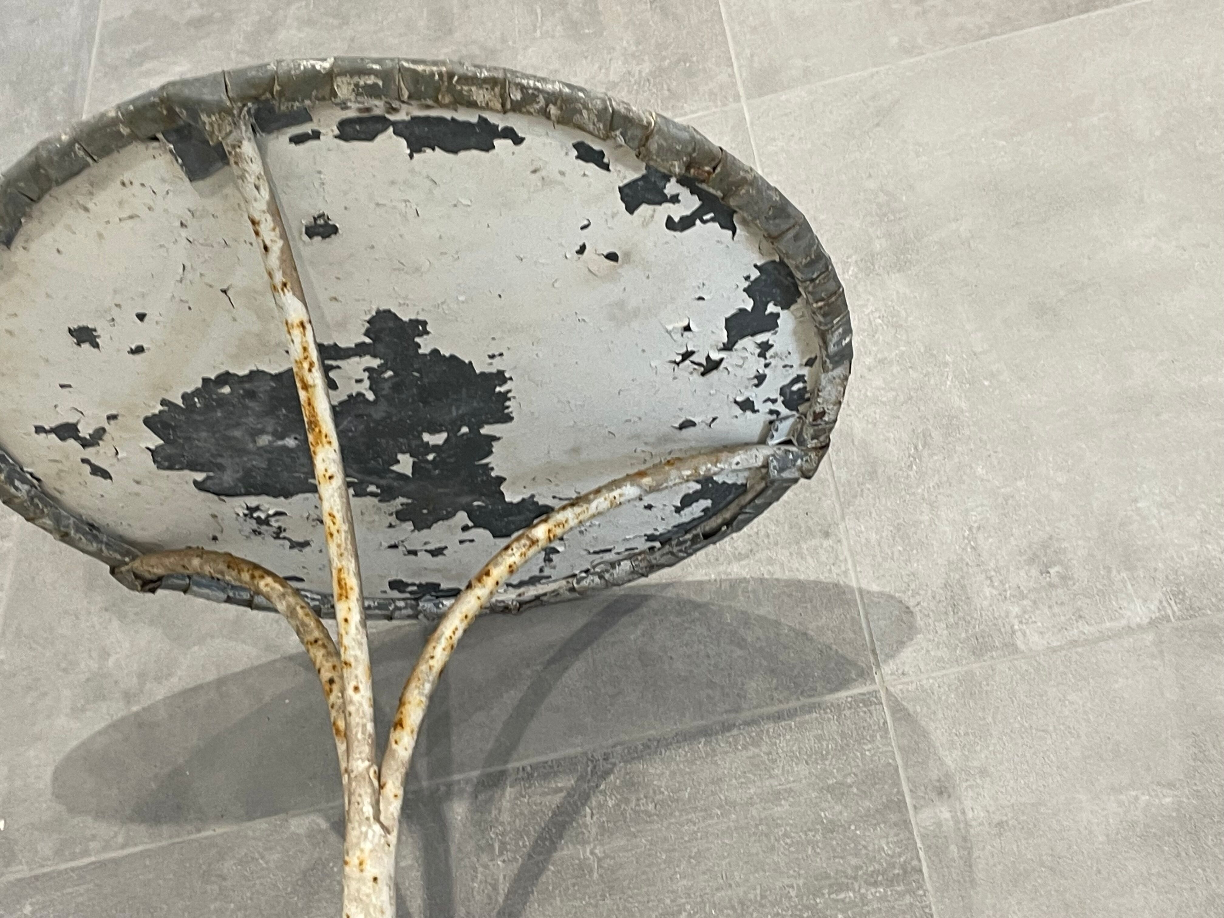 pedestal table, iron, cast iron and zinc guinguette table