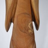 XXL Solid Teak Crane Sculpture - 1960s Design, Mid-Century Art