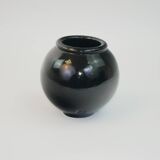 Black ceramic ball vase from Biot