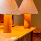 Pair of bamboo lamps