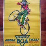 Old poster BGA origin, weapons and cycles "Hunting the competition" Illustrated by Martin Dupin