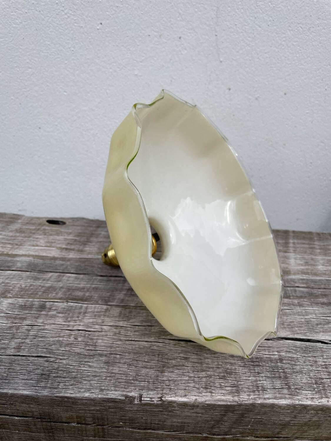 White and beige glass pendant light
