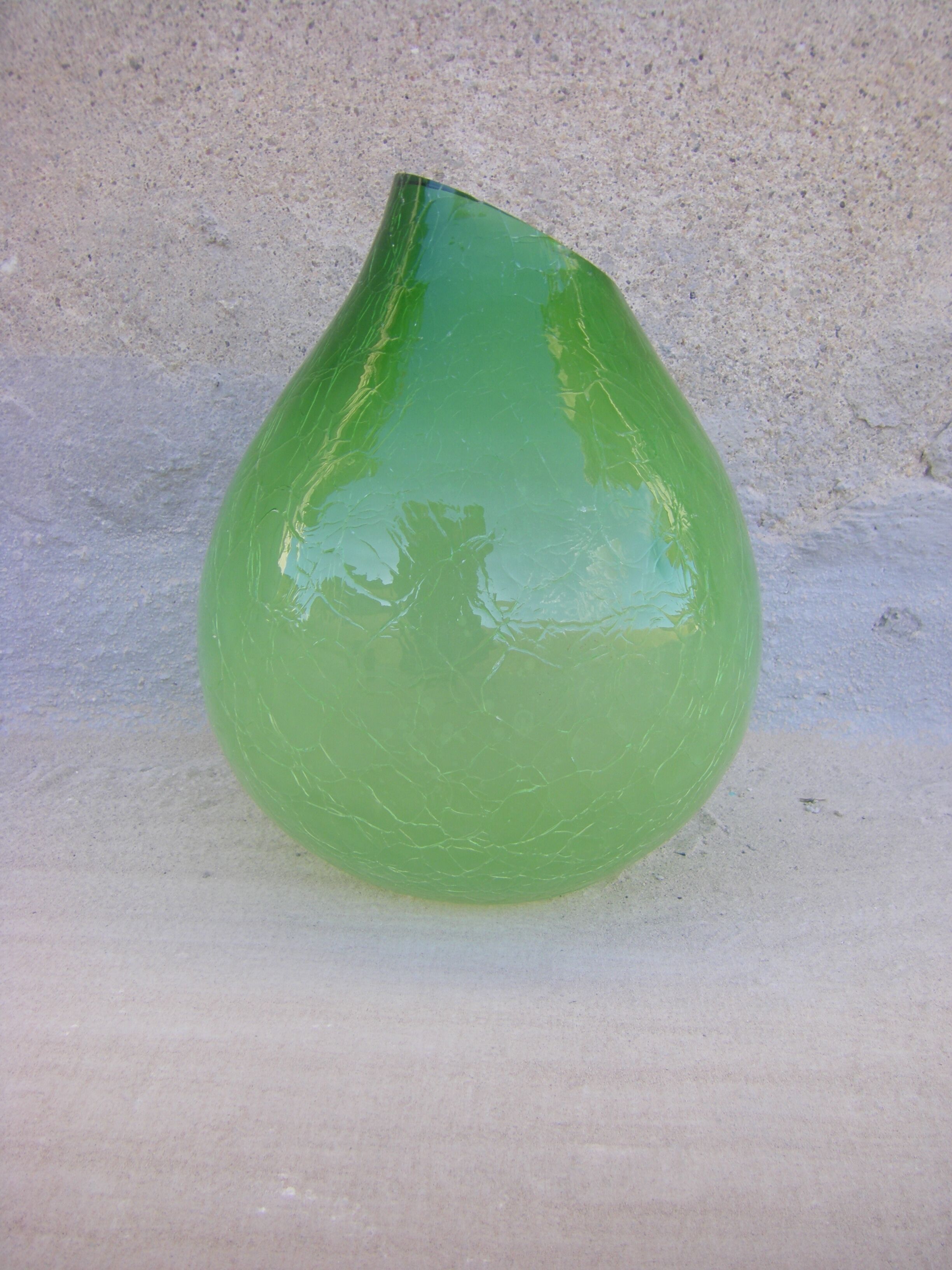 Crackled Glass Vase
