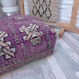 Handmade Berber pouf in wool 60 X 60 X 20 CM