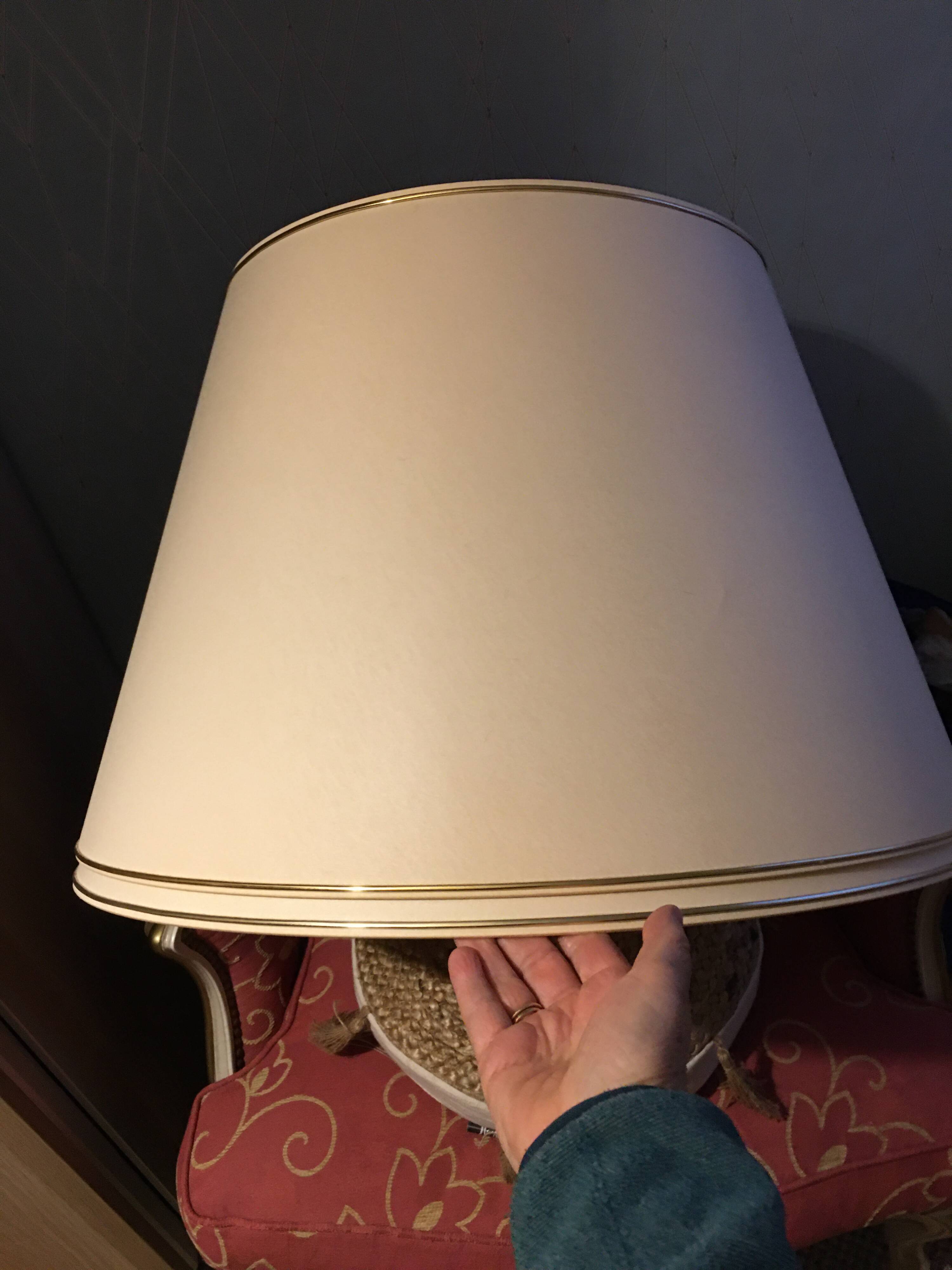 Pair of very large glazed ceramic ball lamps €80