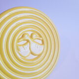 Vintage art deco duck yellow slip coaster