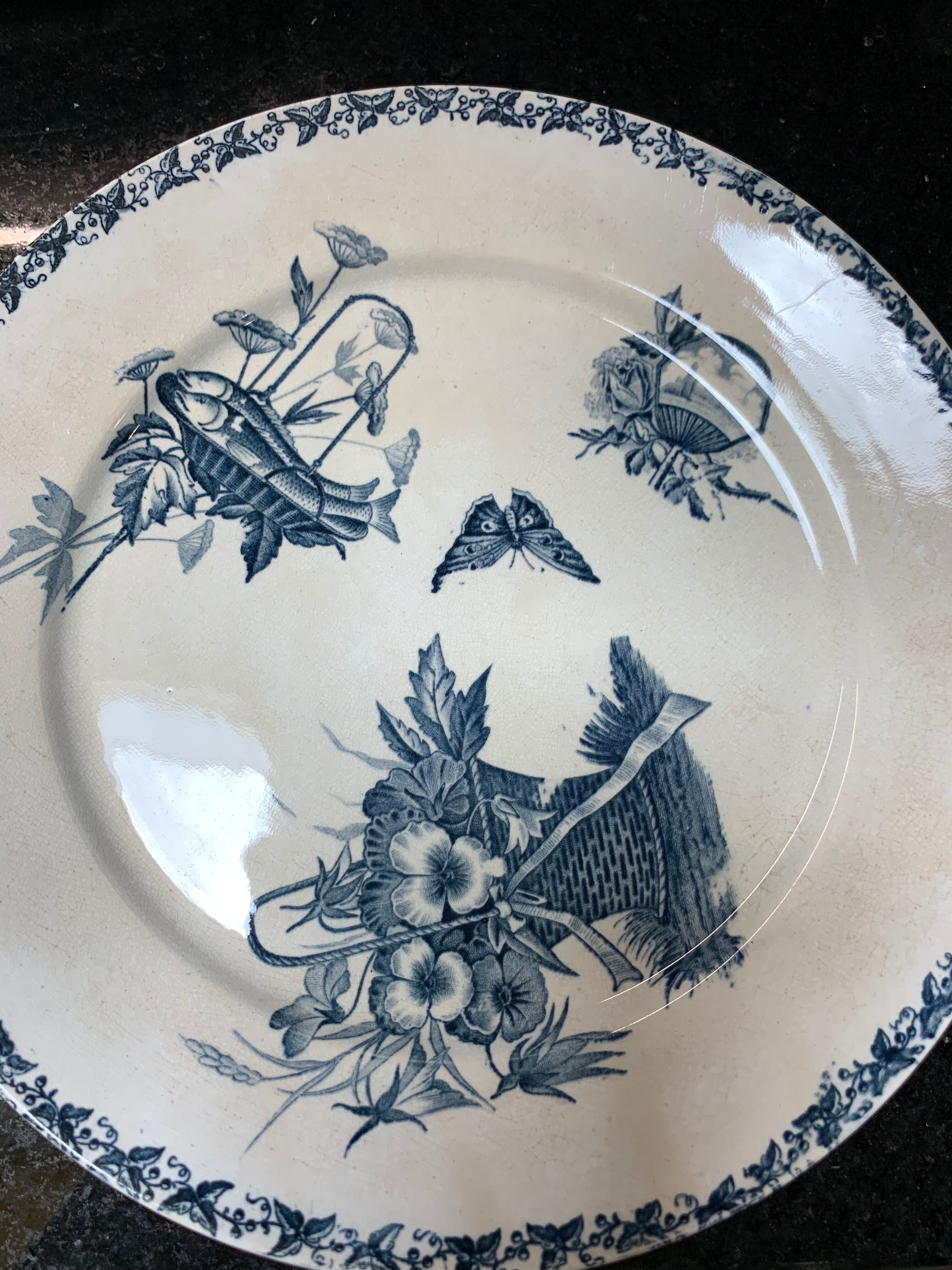 Lot 10 blue iron earth plates