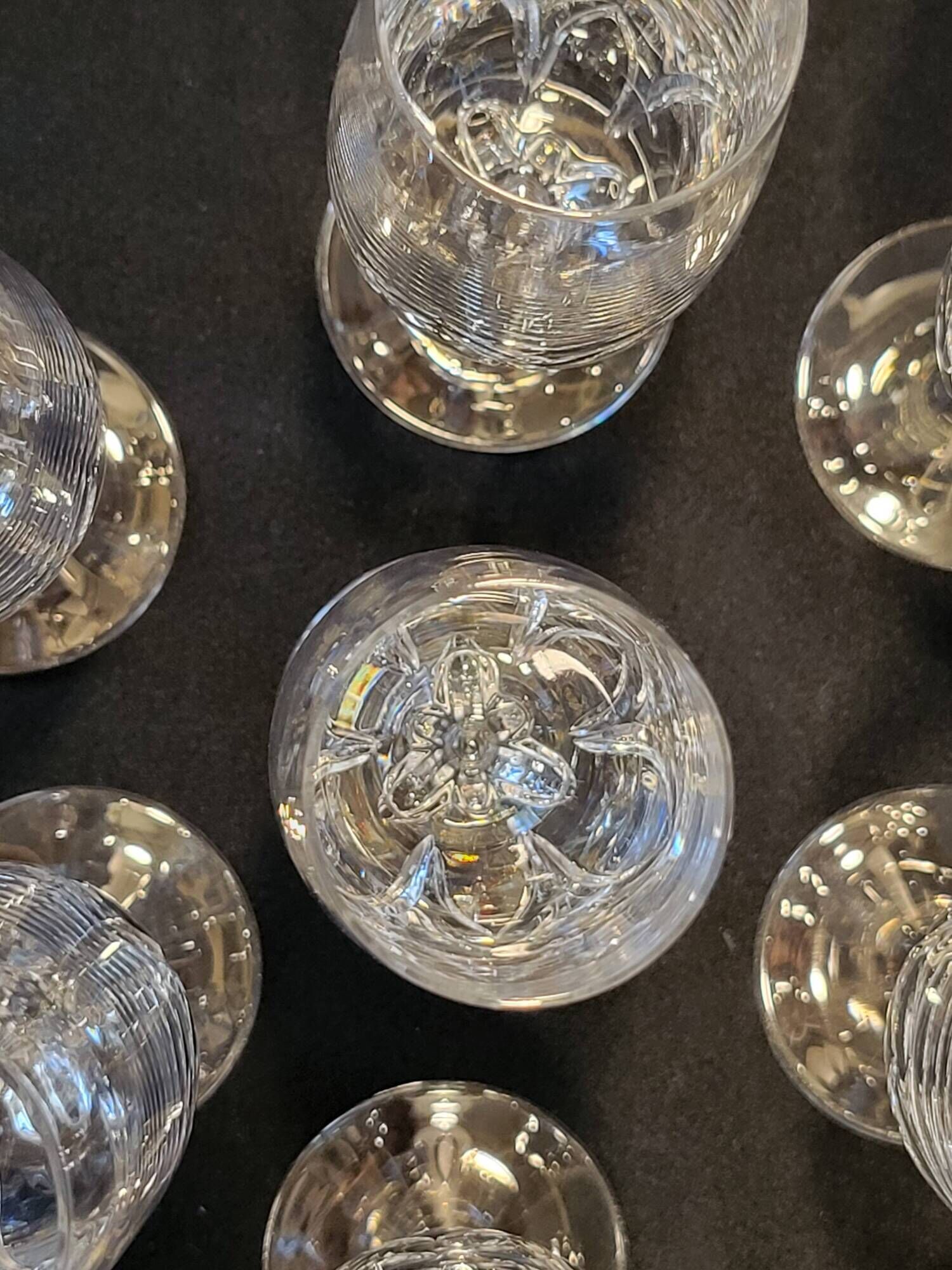 10 crystal champagne flutes 24% Cristallerie Kaspar Lemberg Lorraine vintage