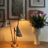 Italian three-headed brass lamp, 1950s design