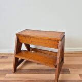 Vintage storage stool, made of wood, handcrafted.