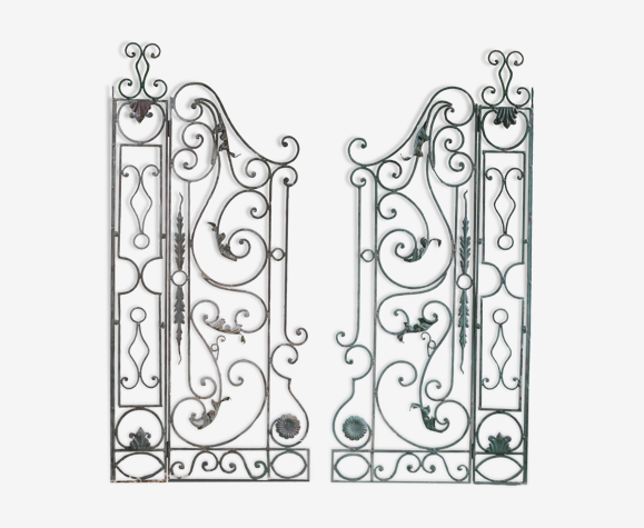 Paire de grilles portes portails fer forgé