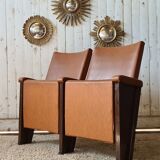Pair of vintage cinema armchairs