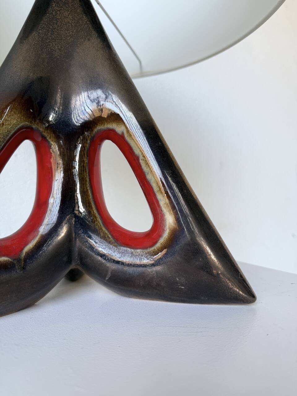 1950s ceramic table lamp, free form