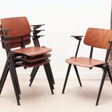 Galvanitas S21 chair with oak and black armrests