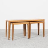 Midcentury Danish set of 3 side tables in oak by Severin Hansen for Haslev 1960s