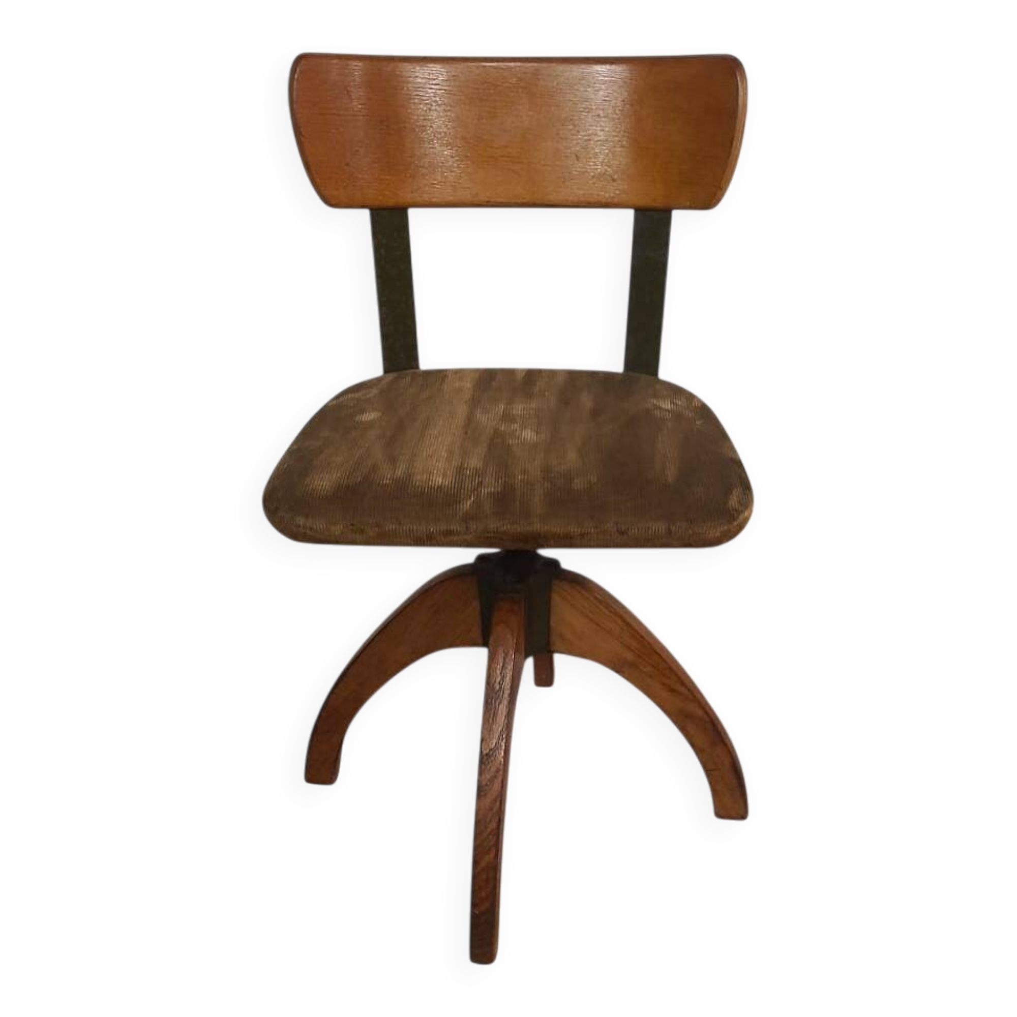 Adjustable Scandinavian oak office chair – Denmark, 1940
