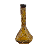 Carafe ambrée avec osier et chainette dorée