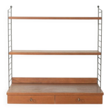 Original String shelf by Nils Strinning in teak veneer, 1949