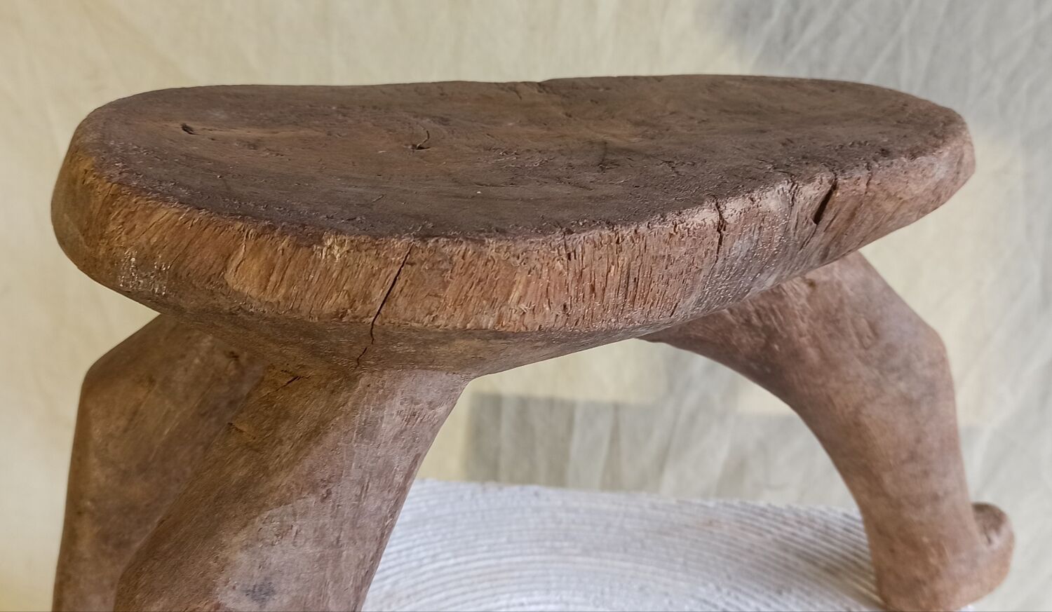 Stool old African art wooden Lobi from Burkina Faso