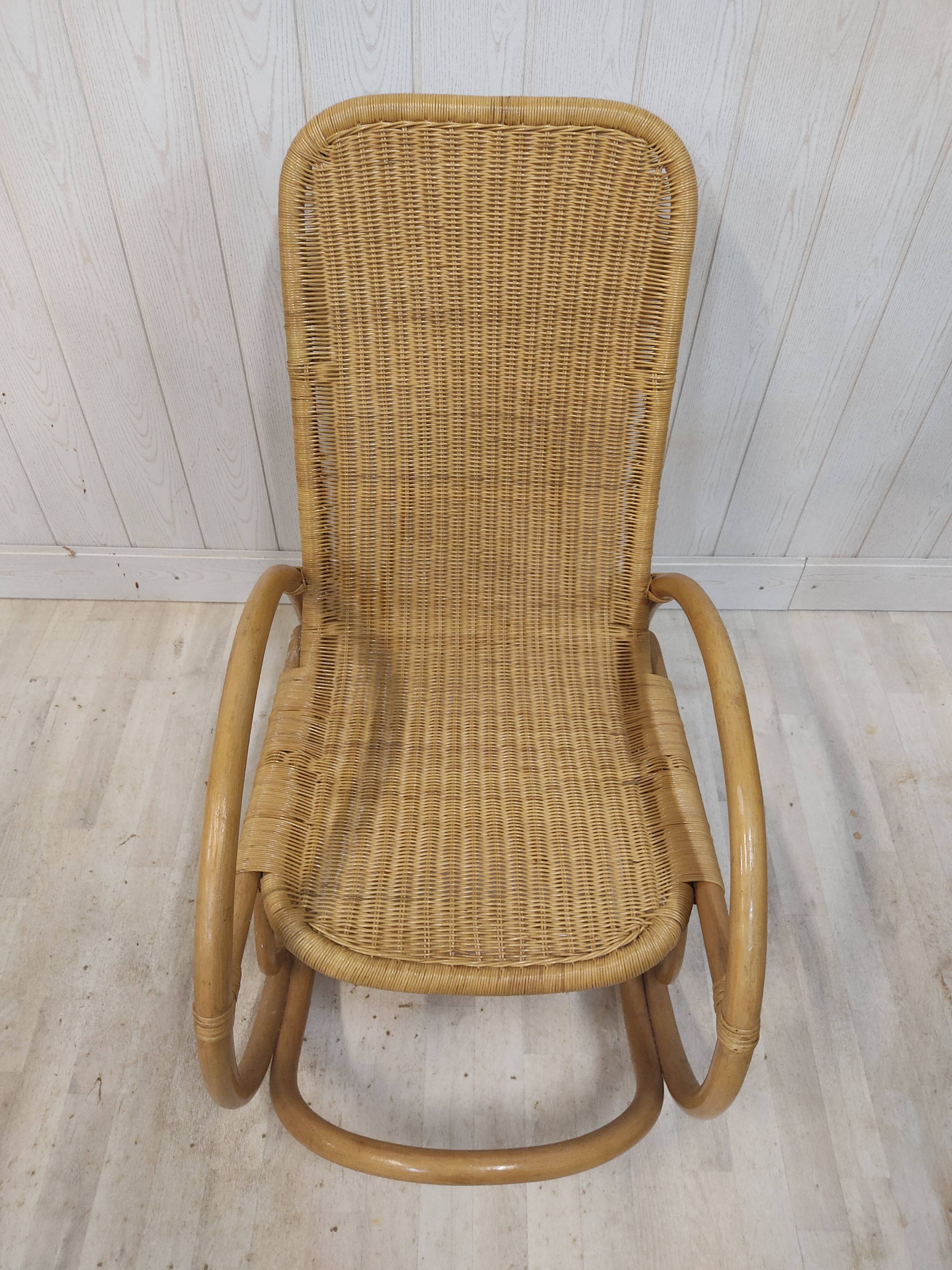 Rocking flesh adult wicker and bamboo