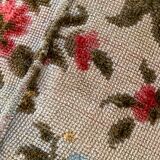 Antique Louis XV style shepherdess armchair in floral flocked fabric