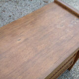 Vintage oak and rattan chest of drawers