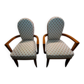 Paire de fauteuils "Bridge" Art Déco – Circa 1940